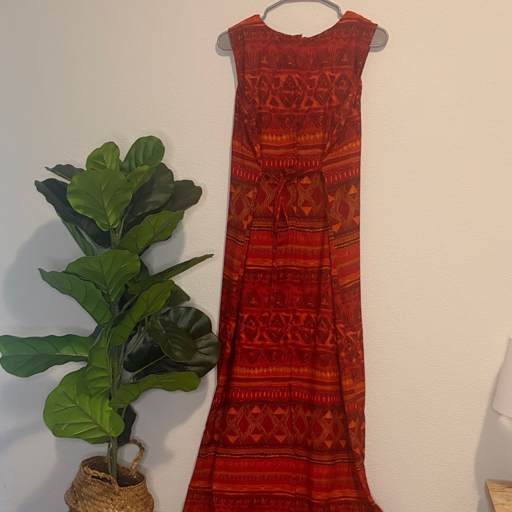 Kamali & Co. Red tribal Patterned sleeveless tie back Dress 1X - Picture 4 of 6